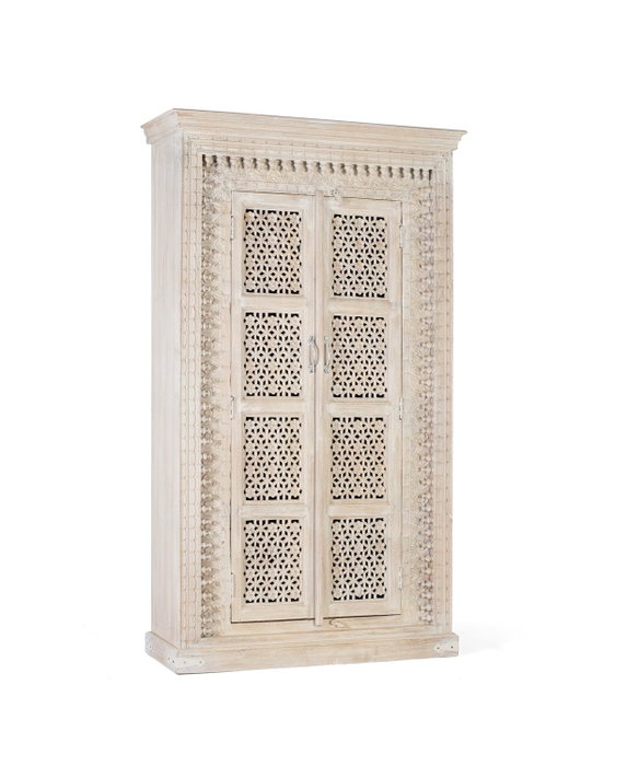 GINER Y COLOMER Meuble en bois de manguier blanc décapé
